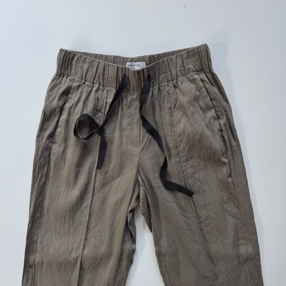 BABATON Errol Ankle Linen Blend Pant Womens‎ XXS Elastic Waist Comfort Beach 2XS